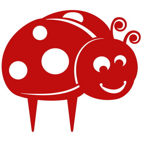Figurine à Piquer Coccinelle Métal Rouge 21x33 cm – Déco Jardin Originale Made in France Louis Moulin