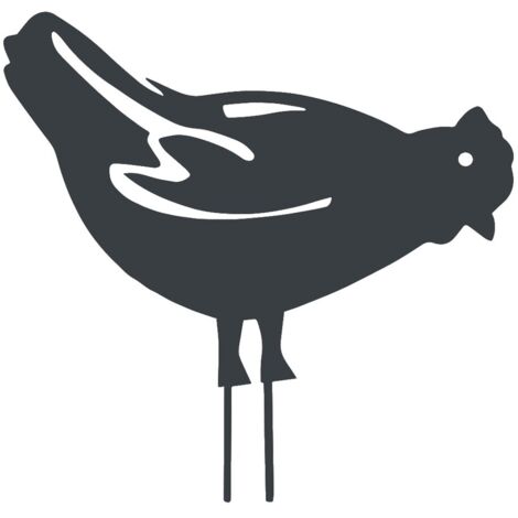 Figurine à piquer Poule 28x39 cm anthracite