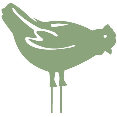 Figurine à piquer Poule 28x39 cm vert clair