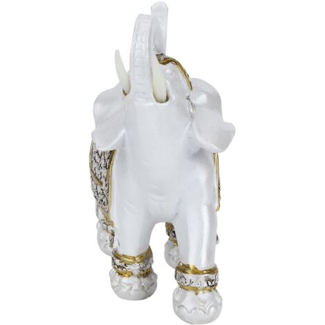 Figurine Animale Résine Mignonne, Statue Décorative pour Maison - Ornement Porcelaine Dorée Fleur (Modèle J16221)