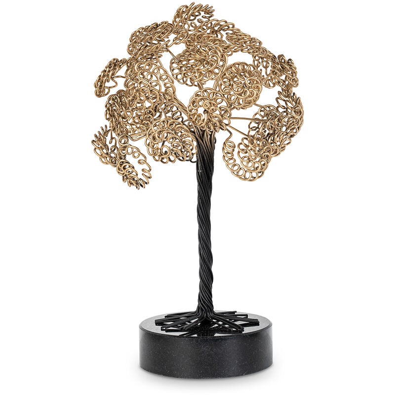 Figurine Arbre Métal Doré/Noir 20X20X20 Cm