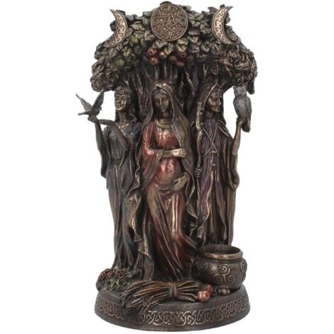 Figurine Bronze Goddess Jeune Mère Crone 32cm - Statue de Divinité Féminine, Sculpture Bronze Femme, Décoration Spirituelle