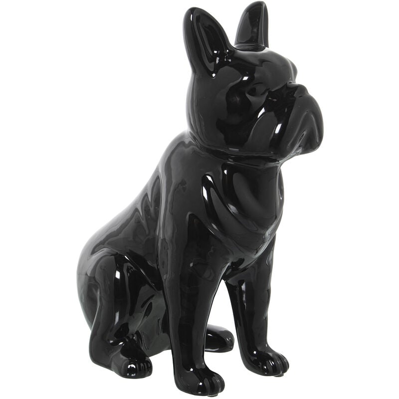 Fijalo - Figurine chien en céramique noir brillant 14X26X33 Cm