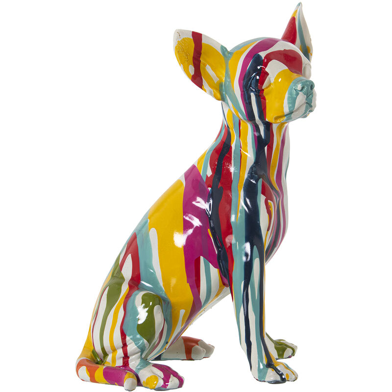Fijalo - Figurine Chien Résine MulticolorePaint Jets 15X13X26 Cm