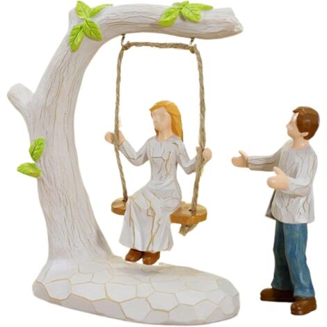 Figurine Couple Balancelle - Décor de Chambre Couple Romantique - Statue