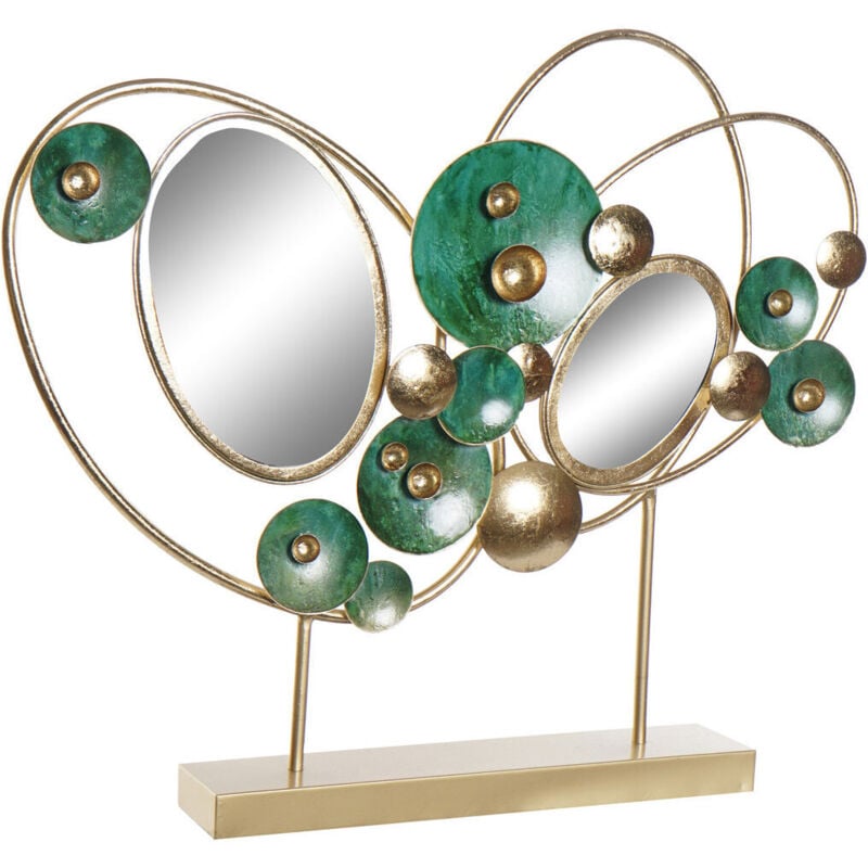 Décoration Métal Miroir 62X9X53,3 Abstrait Doré