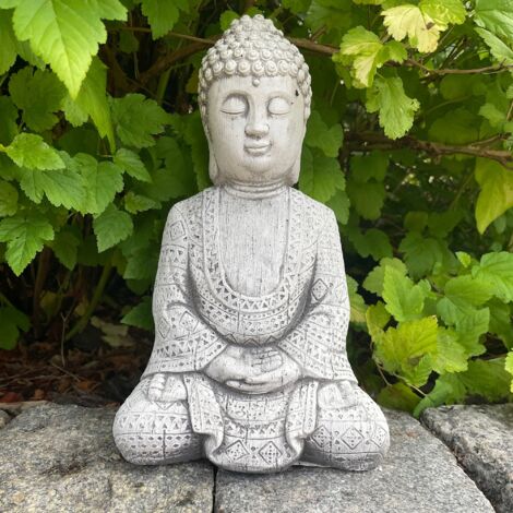 Figurine de Bouddha élégante – Sculpture en béton pour jardin, décoration antique