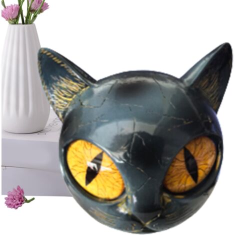 Figurine de Chat Noir - Ornements de Table en Chaton Noir Sculptés à la