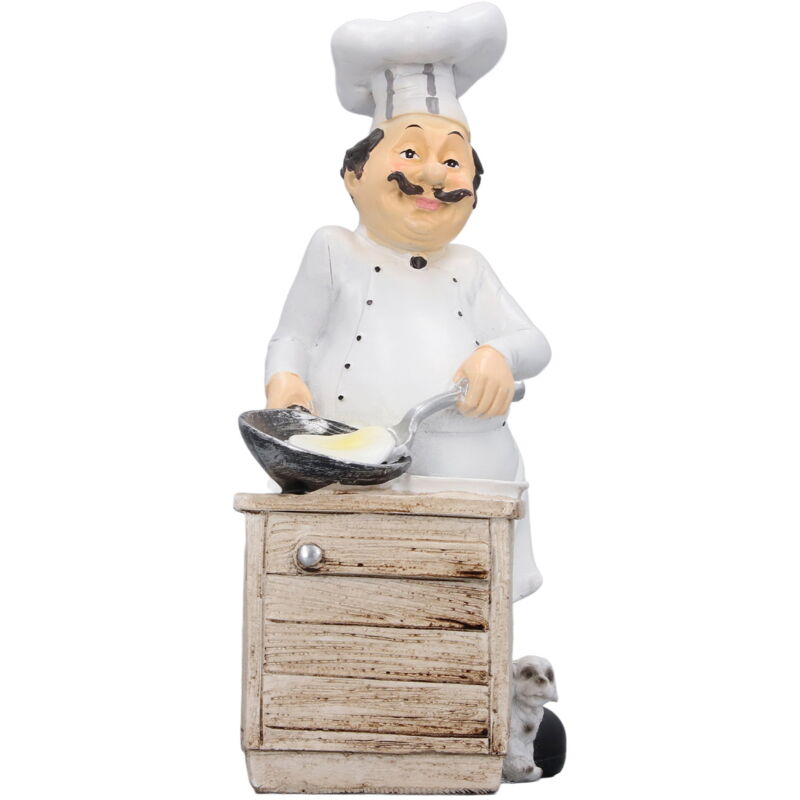 Feiyue - Figurine de chef cuisinier petite statue de décoration en résine stéréoscopique pour cuisine, salon, chambre à coucher
