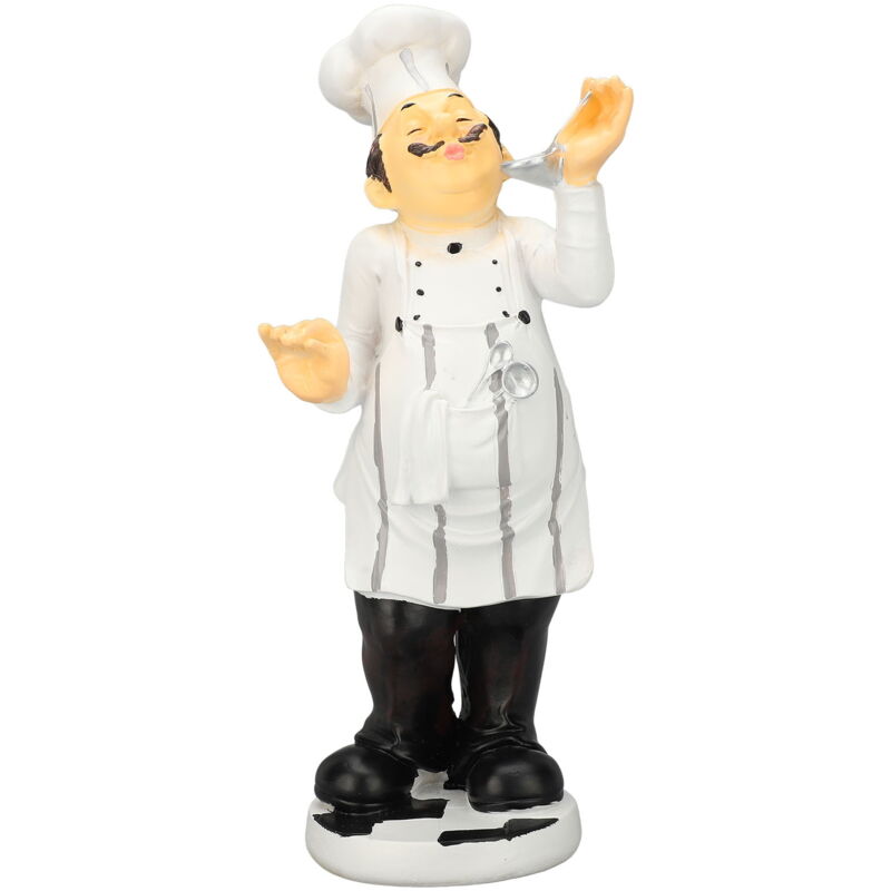 Figurine de chef français en résine 3D décorative drôle de chef décoration pour salon chambre bureau cuisine