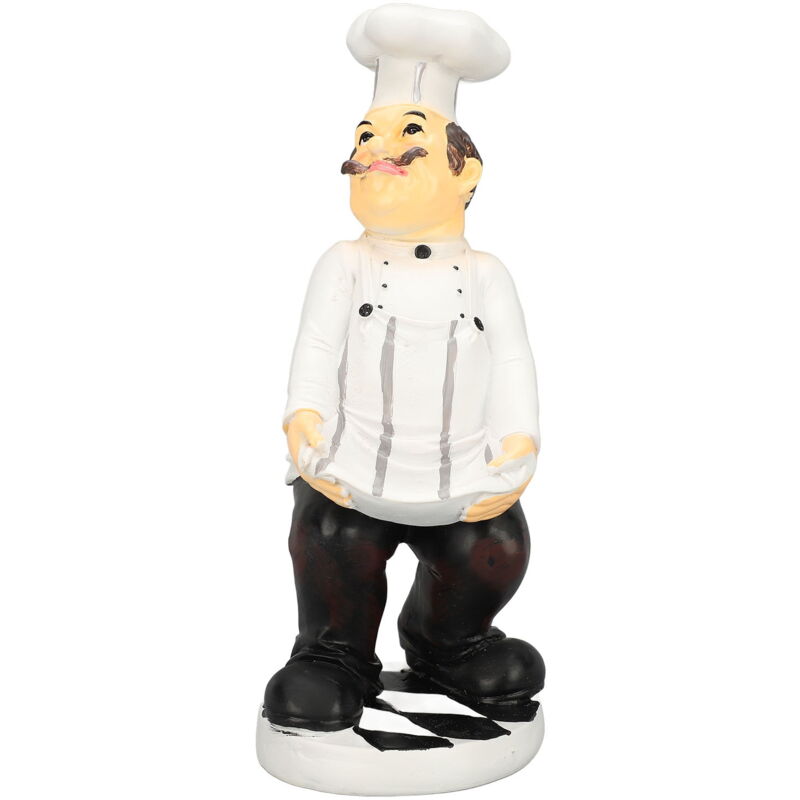 Feiyue - Figurine de chef français en résine 3D pour décoration de cuisine