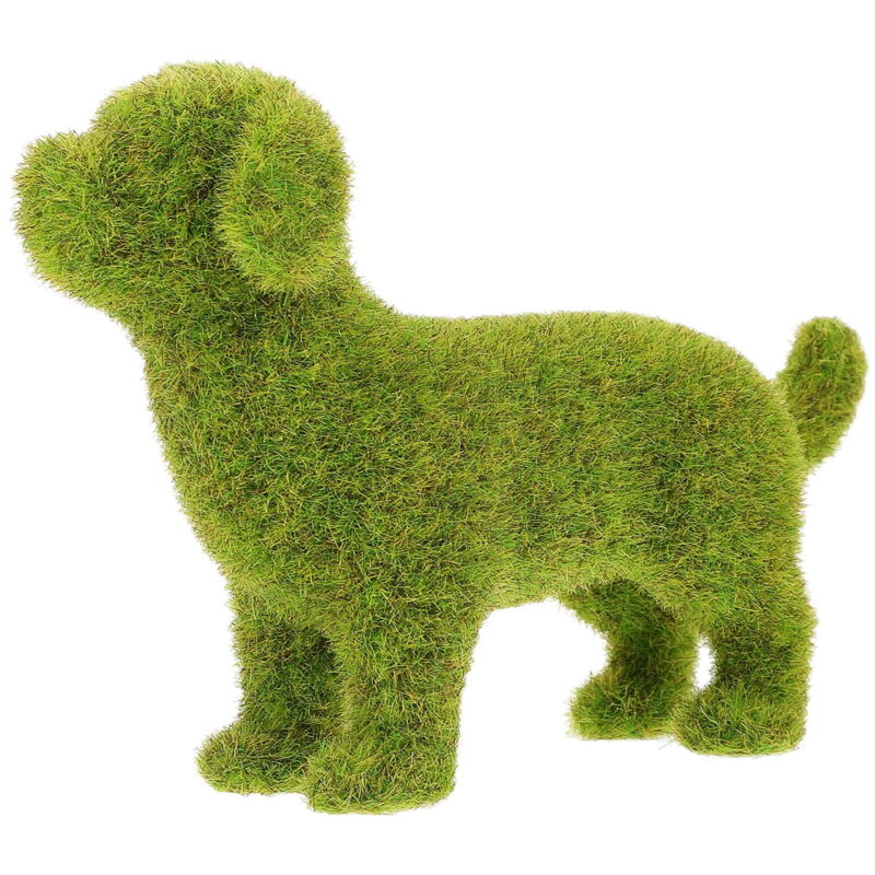 Figurine de chien 1 pièce Figurine de chien Ornement de jardin de style européen Décor de chien en flocage de fil extérieur