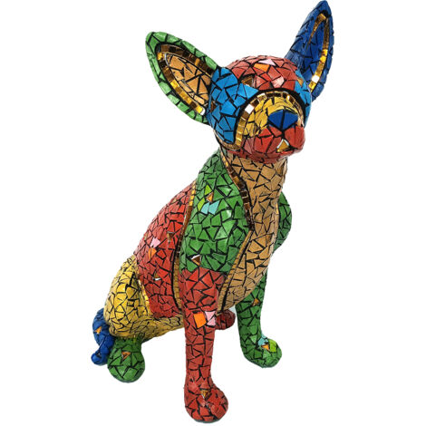 Figurine de chien Chihuahua en résine multicolore pour la décoration de la maison