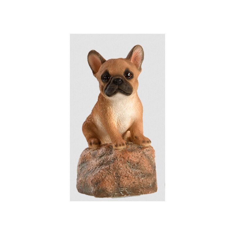 Figurine de chiot sonore avec détecteur de mouvement - Bouledogue marron - h 11,8 cm - Livraison gratuite