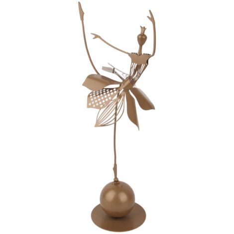 Figurine de Danseuse Ballerine en Métal Doré avec Base Stable, Sculpture Élégante pour Décoration de Bureau ou Fête Familiale, Design Papillon sur Jupe