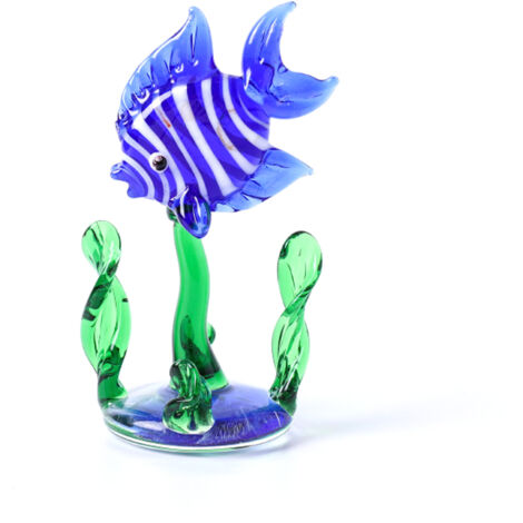 Figurine de décoration en verre multicolore Mini Fish Aquarium - Ornement aquarium 7.4×3.4cm cadeau décoration fête jardin féérique
