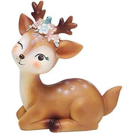 Figurine de faon en résine, ornement miniature pour la maison, le bureau, la voiture ou un mariage. Décoration murale. Figurine de cerf miniature en résine. Décoration pour la maison, le bureau, la vo