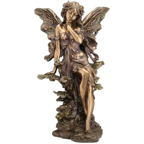 Figurine de fée en résine dorée – Décoration classique pour la maison et le bureau.