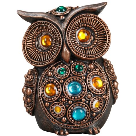 Figurine de hibou décorative en résine, élément ethnique pour la décoration de la maison, idéale pour les cadeaux et les ornements