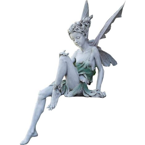 Figurine de jardin représentant des elfes assis, 22 cm, statue d'ange, figurine de jardin, statue de fée, décoration de jardin