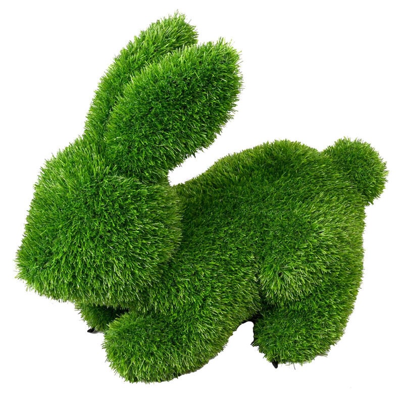 Suinga - Figurine de Lapin en Gazon Artificiel 29x53x40 cm pour Décoration Idéal pour le jardin, la terrasse et maison
