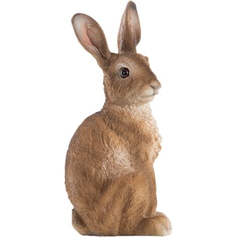 Figurine de lièvre assis - L 11,2 x P 9 x H 23,9 cm - Polyrésine - Livraison gratuite