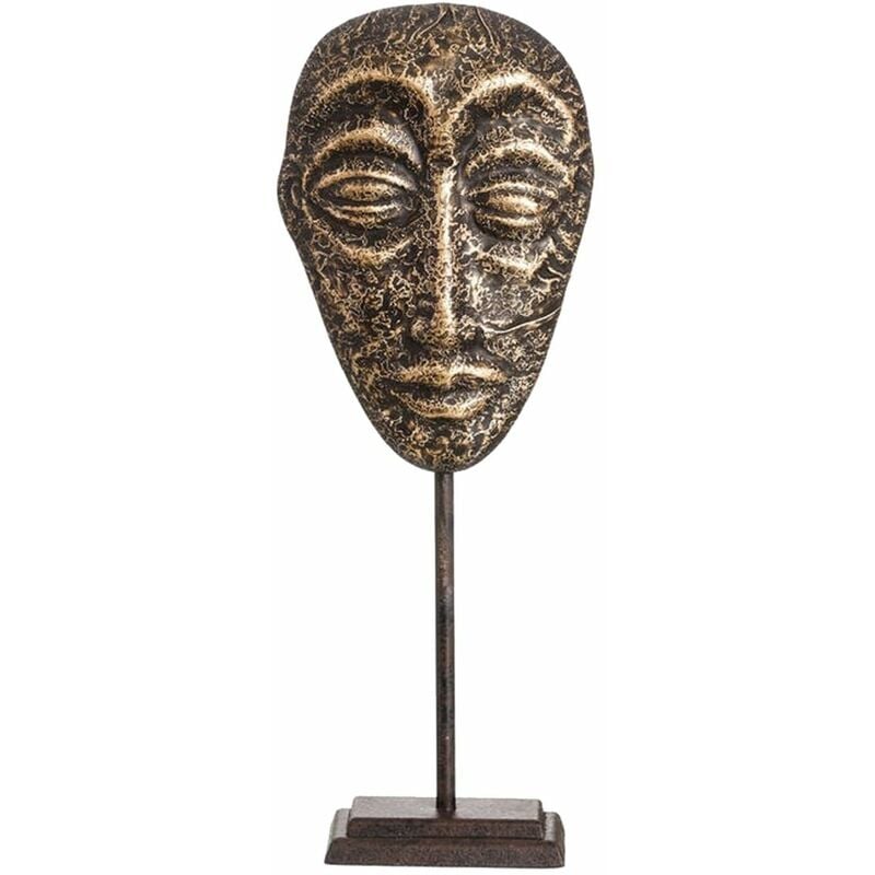 Décoration à poser masque ethnique aspect or vieilli