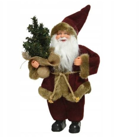 Figurine de Noël Père Noël bordeaux 45 cm