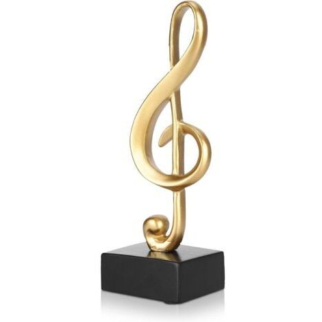 Figurine de note de musique, sculpture musicale décorative en résine, symbole musical décoratif, réplique miniature d'un instrument de musique pour bureau