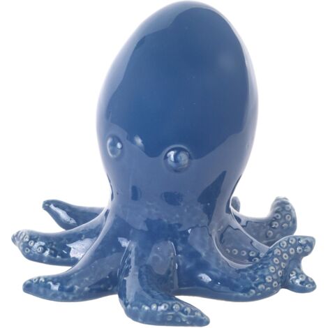 Figurine de pieuvre en céramique bleue - Décoration nautique