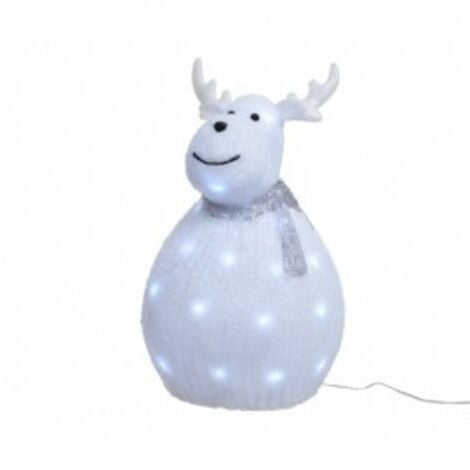 Figurine de renne en acrylique avec écharpe 21x24x37cm