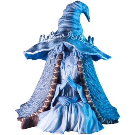 Figurine de sorcière en résine, objet décoratif, design d'intérieur créatif sur le thème de la glace et de la neige, convient au salon et à la chambre, bleu.
