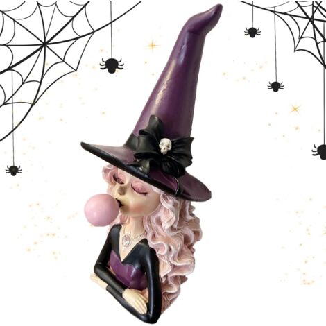 Figurine de sorcière - Figurine de sorcière gothique d'Halloween en résine