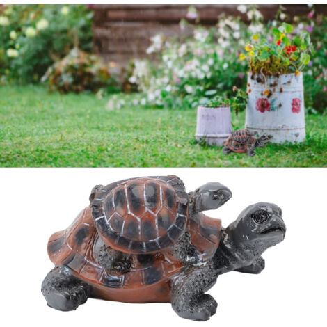Figurine de tortue marine - Sculpture résine décorative jardin maison - Décoration intérieur/extérieur - Ensemble mère et bébé - 13.5x8.5x6.5cm