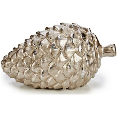 Figurine décorative ananas 9 x 10 x 16 cm céramique argentée plaquée or
