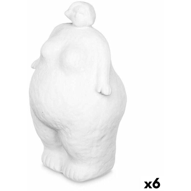 Figurine Décorative Blanc Dolomite 14 x 25 x 11 cm (6 Unités) Femme à pied