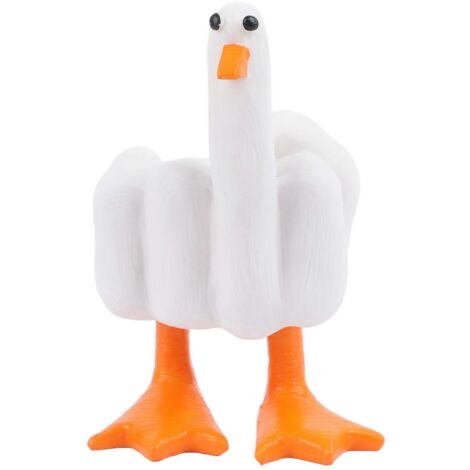 Figurine décorative canard doigt d'honneur SBSGV, petite figurine en résine amusante, ornement décoratif, sculpture artisanale en résine pour la maison, le bureau ou le bureau.