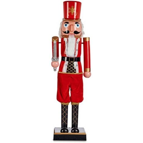 KRIST+ Figurine Décorative Casse-Noisette Noir Musique Rouge Mouvement Extensible Plastique