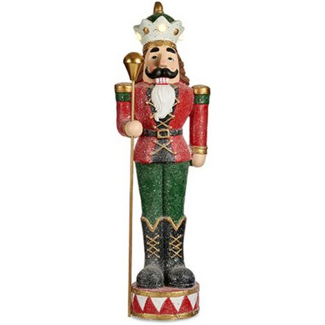 Figurine décorative casse-noisette rouge lumière led polyrésine 20 x 86 x 28 cm