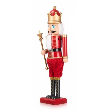 KRIST+ Figurine Décorative Casse-Noisette Rouge Musique Mouvement Extensible Plastique