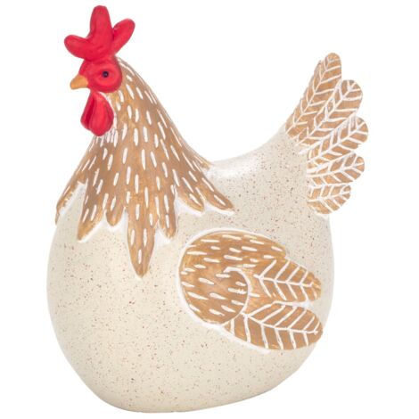 Figurine décorative de poulet en résine blanche pour style rustique, décoration maison, collection animaux