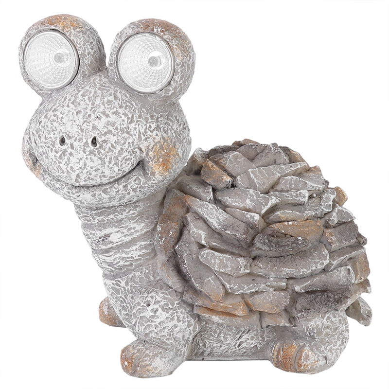 Figurine décorative d'extérieur à énergie solaire en résine en forme de tortue pour jardin et pelouse