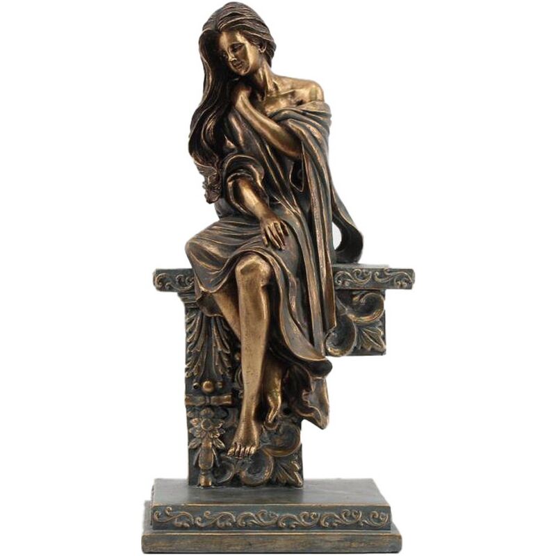 Figure décorative Dkd Home Decor 17 x 11 x 32,50 cm femme en cuivre