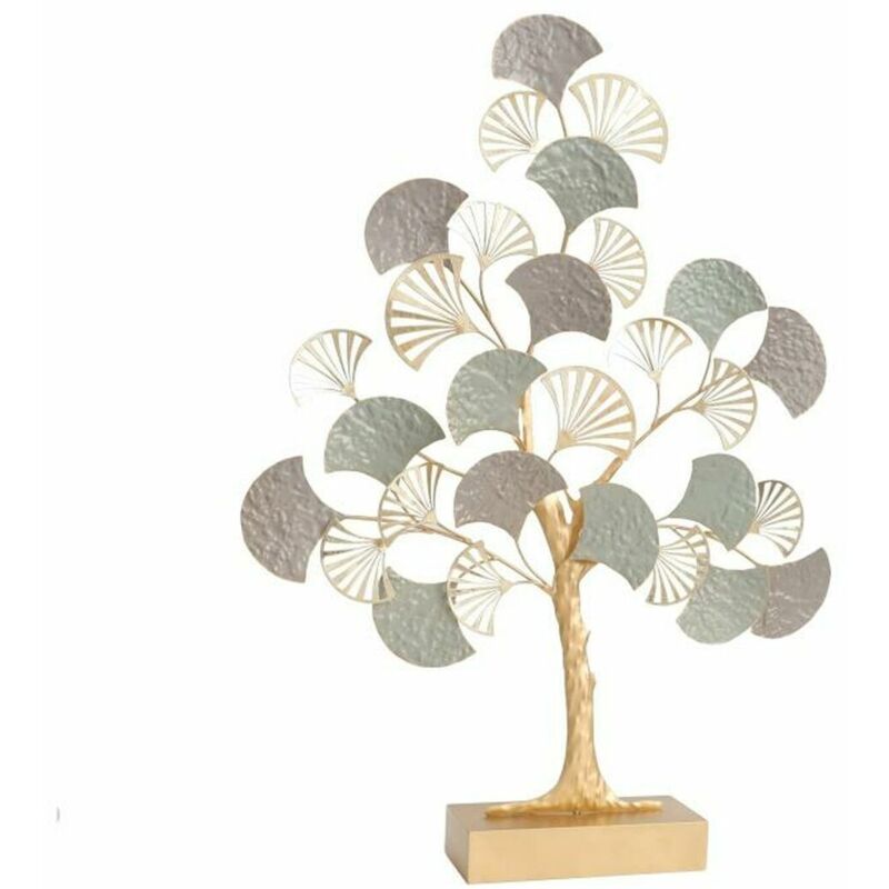 Figure décorative Dkd Home Decor Arbre moderne en métal doré multicolore (64 x 11 x 87,6 cm)