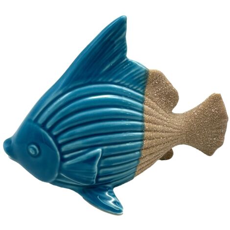 Figurine décorative en résine bleue représentant un poisson, décoration marine, décoration nautique, cadeau original, accessoire d'intérieur