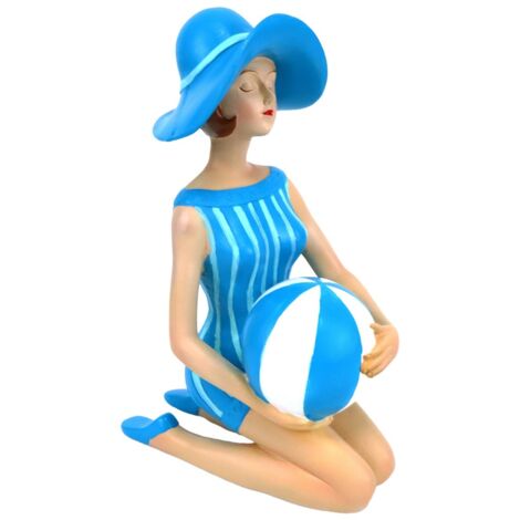 Figurine décorative en résine représentant un marin baigneur, style nautique, décoration d'intérieur, cadeau original, détails bleus