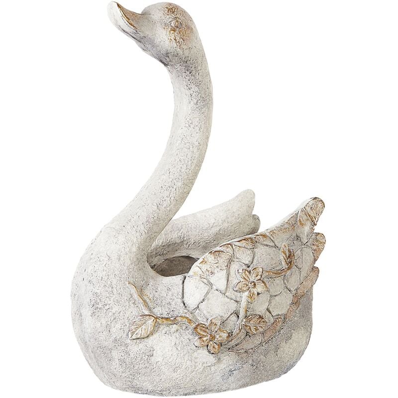 Beliani - Figurine Décorative MgO Cygne Intérieur Extérieur Accessoires de Jardin Salon Blanche Gruffy