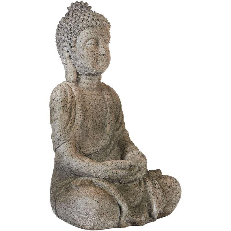 Figurine Décorative MgO en Forme de Bouddha Intérieur Extérieur Accessoire de Jardin Gris Valloire