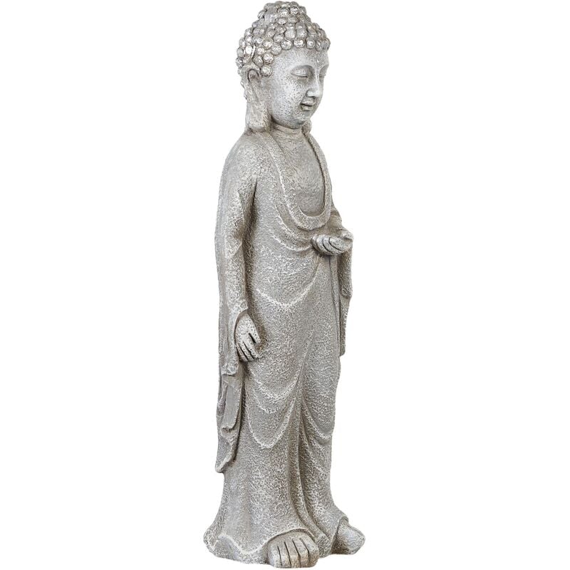Beliani - Figurine Décorative MgO en Forme de Bouddha Intérieur Extérieur Grise Thoiry