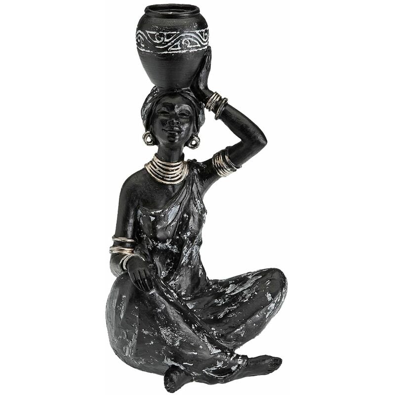 Décoration femme africaine porteuse d'eau assise
